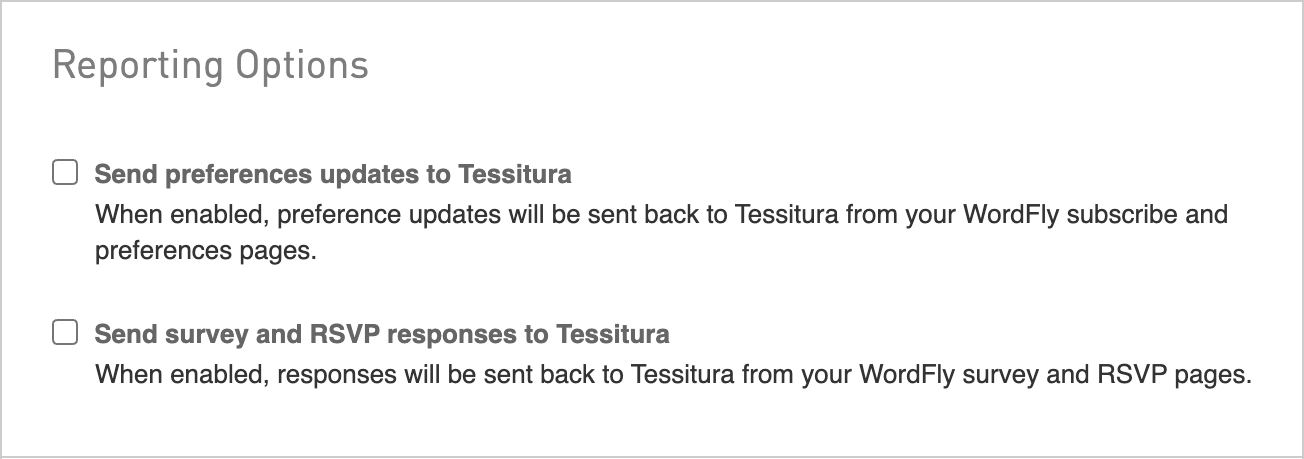 Send preferences updates to Tessitura, Send survey and RSVP responses to Tessitura.